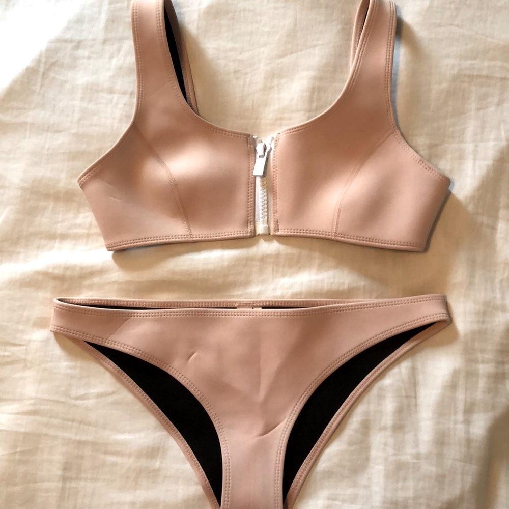 Hoaka Swimwear pink zip up bikini
